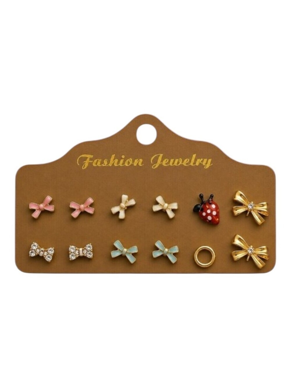 3/$30 Vintage Five Pairs Bow and Two Single Earring Set